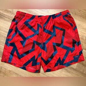 DSG Red and Blue Patterned Swim Shorts